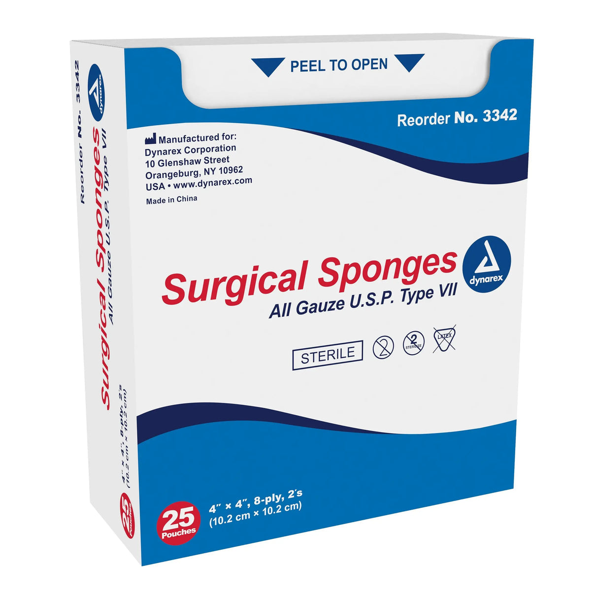 dynarex® Sterile Gauze Sponge, 4 x 4 Inch, 8-Ply Dynarex®