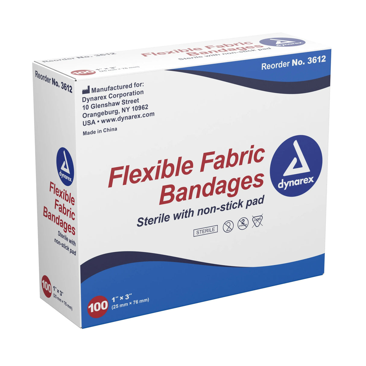 dynarex® Tan Adhesive Fabric Bandage, 1 x 3 Inch Dynarex®