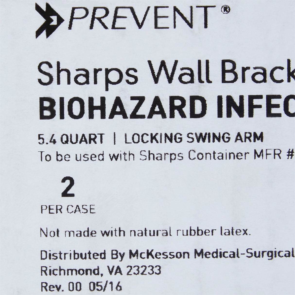 BRACKET, F/SHARPS WALL LOCKINGF/5.4QT CONT (2/CS)