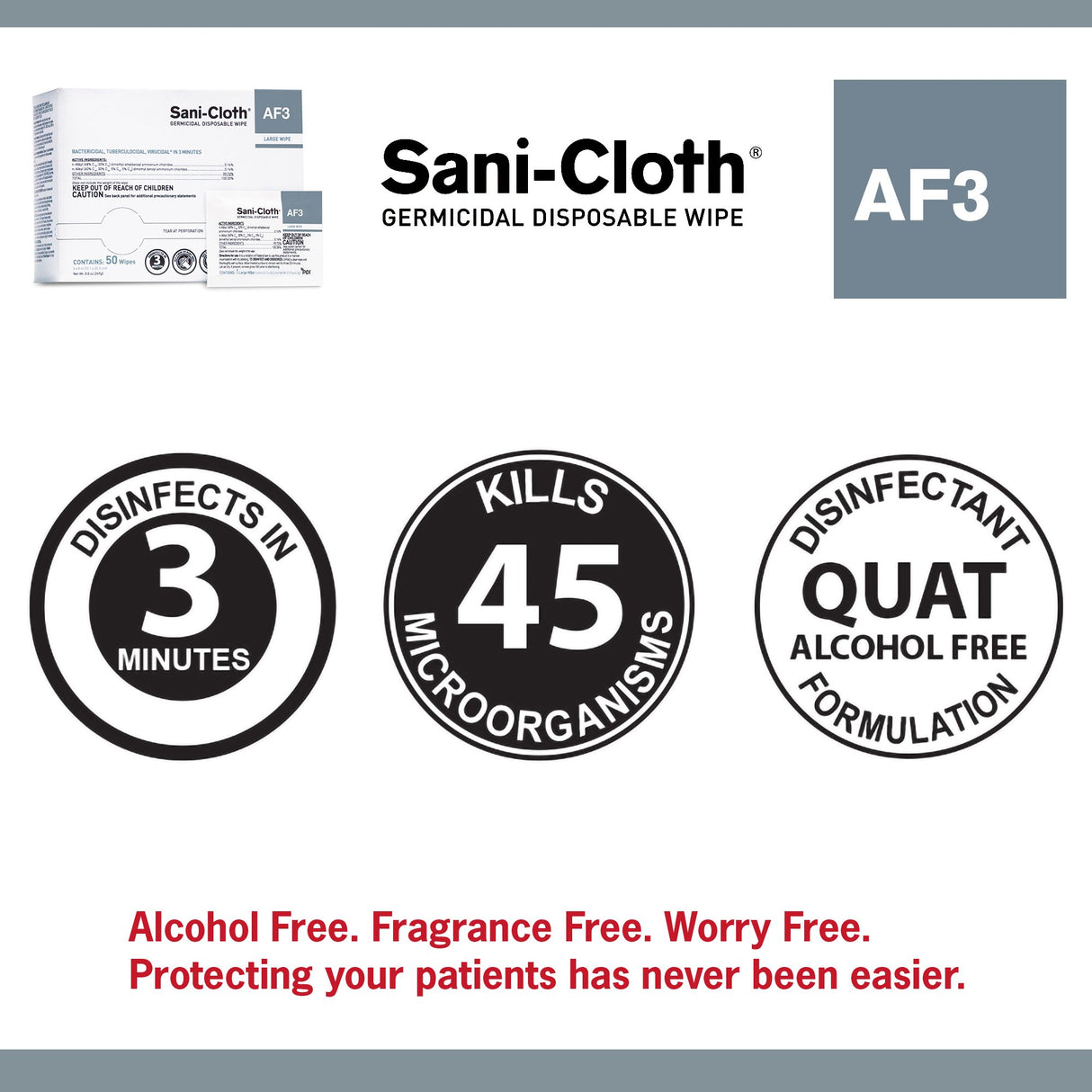 Sani-Cloth® AF3 Surface Disinfectant Cleaner Wipe, Large Individual Packet Sani-Cloth® AF3