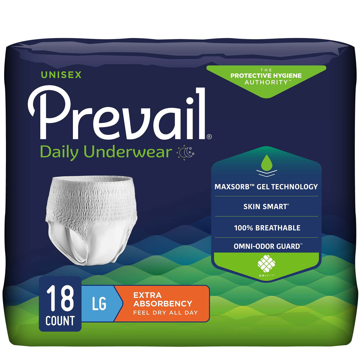 Prevail Per-Fit Protective Underwear Large - 18ea/pk 4pk/cs