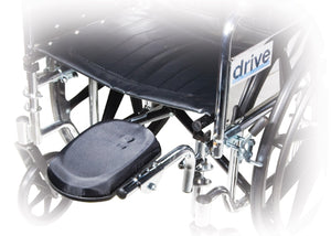 Wheelchair with a footrest on a white background, featuring the 'Drive' brand.