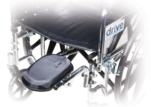 Wheelchair with a footrest on a white background, featuring the 'Drive' brand.