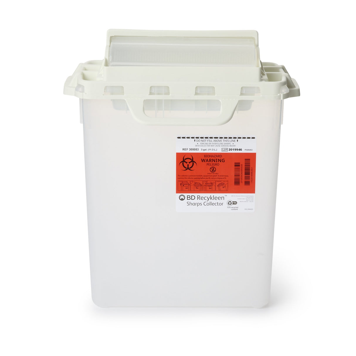 Recycleen™ Multi-purpose Sharps Container, 15-3/4 x 13-1/2 x 6 Inch, 3 Gallon Recykleen™