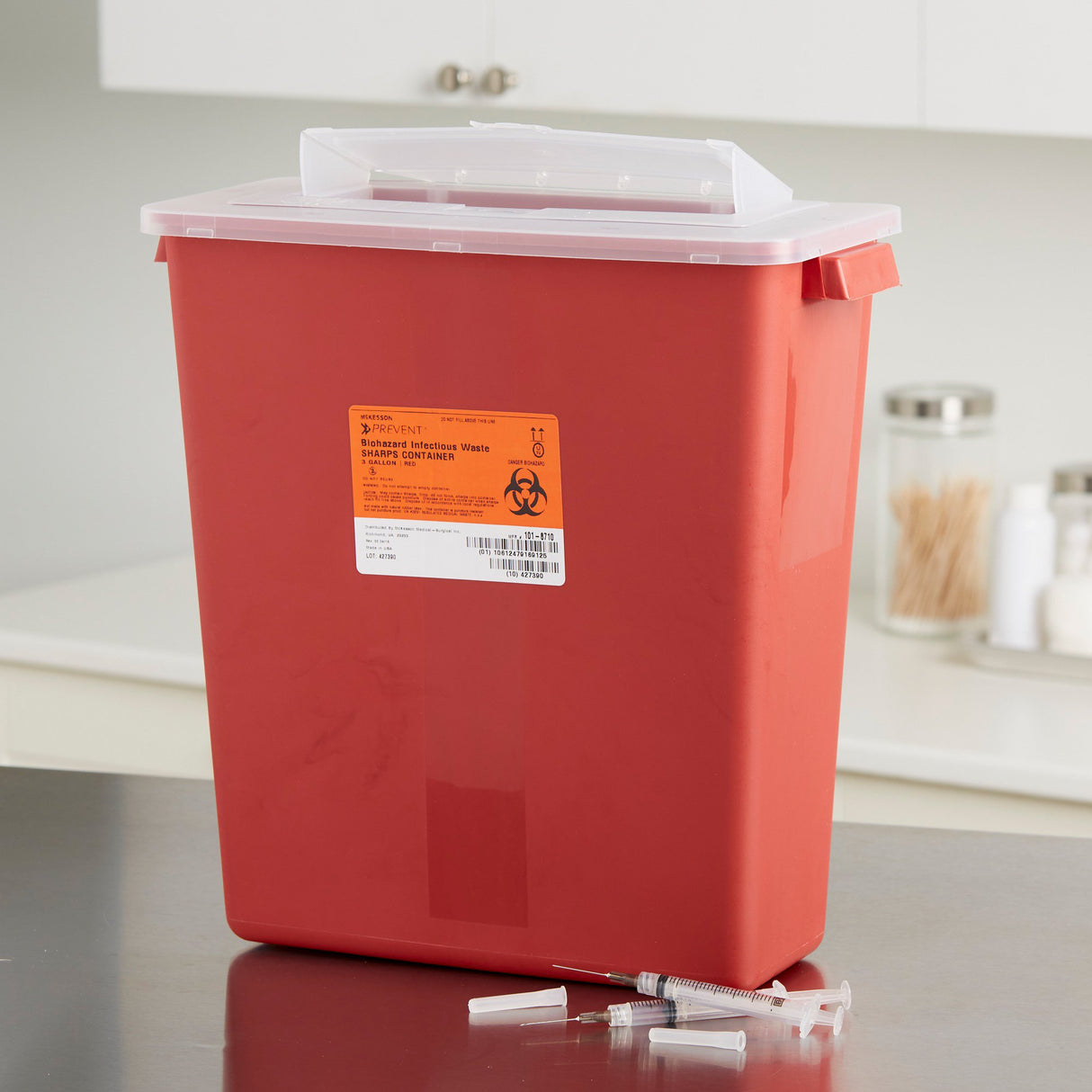 CONTAINER, SHARPS RED 3GL STACKABLE (12/CS)