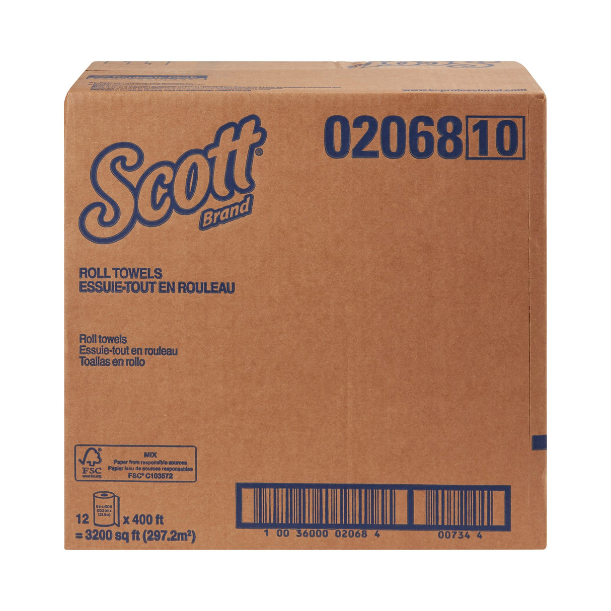 Scott® Essential White Paper Towel, 8 Inch x 400 Foot, 12 Rolls per Case Scott® Essential